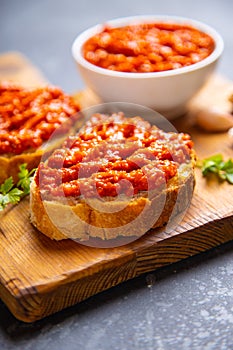 Ajvar, balkan pepper spread food