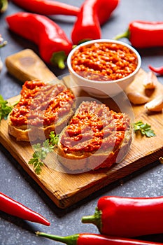 Ajvar, balkan pepper spread food