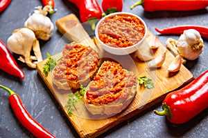 Ajvar, balkan pepper spread food