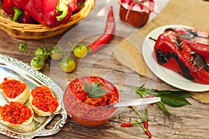 Ajvar traditional Serbian food specialty