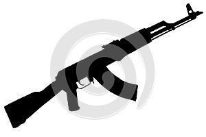 AK - 47 assault rifle black silhouette