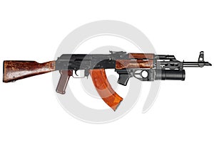 AK 47 with underbarrel grenade launcher