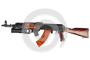 AK 47 with underbarrel grenade launcher