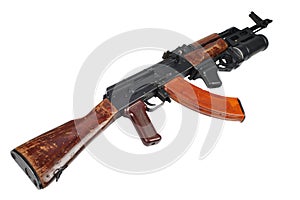 AK 47 with underbarrel grenade launcher