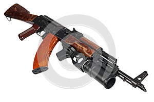 AK 47 with underbarrel grenade launcher