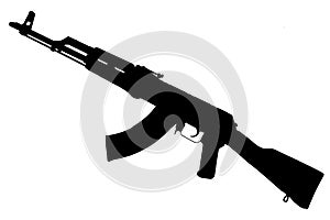 AK - 47 assault rifle black silhouette photo