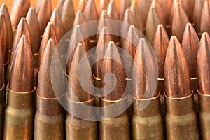 AK-47 bullets close up