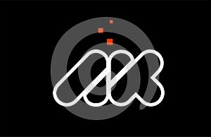 AK A K black white red alphabet letter combination logo icon design