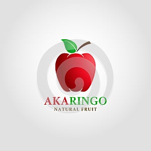 Aka Ringo - Red Apple Logo Template
