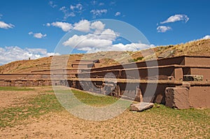 Akapana Pyramid in Tiwanaku, Bolivia