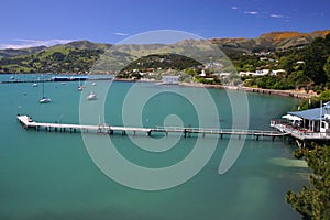 Akaroa bay in the sun