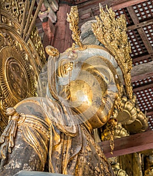 Akashagarbha or Kokuzo Bosatsu statue (Bodhisattva of Wisdom and Memory) at Daibutsu-den (Great Buddha Hall) in Todai-ji Temple