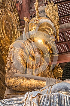 Akashagarbha or Kokuzo Bosatsu statue (Bodhisattva of Wisdom and Memory) at Daibutsu-den (Great Buddha Hall) in Todai-ji Temple