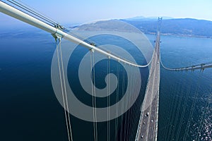 Akashi Kaikyo bridge view about Awaji from top photo