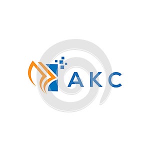 AKC credit repair accounting logo design on white background. AKC creative initials Growth graph letter logo concept. AKC business photo