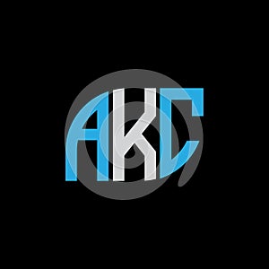 AKC letter logo design on black background.AKC creative initials letter logo concept.AKA letter design photo