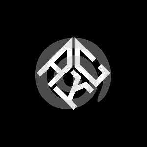 AKC letter logo design on black background. AKC creative initials letter logo concept. AKC letter design photo