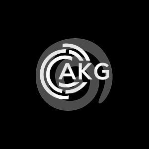 AKG letter logo design on black background. AKG creative initials letter logo concept. AKG letter design