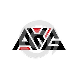 AKG triangle letter logo design with triangle shape. AKG triangle logo design monogram. AKG triangle vector logo template with red