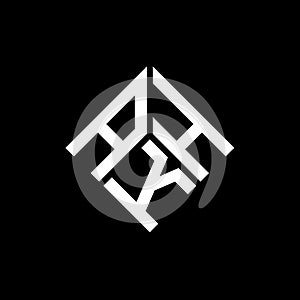 AKH letter logo design on black background. AKH creative initials letter logo concept. AKH letter design