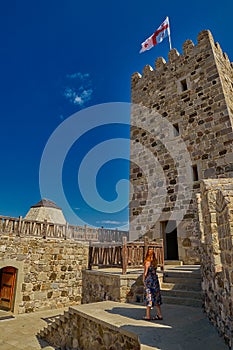 AKHALTSIKHE, GEORGIA - 08 AUGUST 2017: Famous Rabati Castle Comp