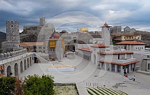 Akhaltsikhe town fortress in Georgia in a cloudy day