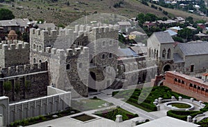 Akhaltsikhe town fortress in Georgia in a cloudy day