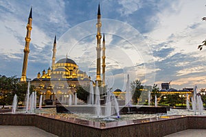 Akhmad Kadyrov Mosque officially known as The Heart of Chechnya in Grozny, Russi
