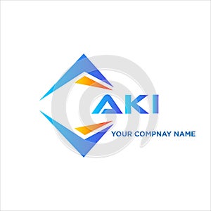 AKI abstract technology logo design on white background. AKI creative initials photo