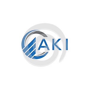 AKI Flat accounting logo design on white background. AKI creative initials Growth graph letter logo concept. AKI business finance photo