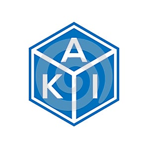 AKI letter logo design on black background. AKI creative initials letter logo concept. AKI letter design photo