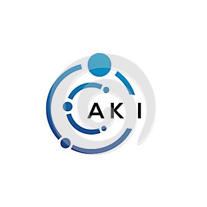 AKI letter logo design on black background. AKI creative initials letter logo concept. AKI letter design photo