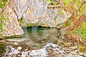 Akilles`s springs in gorge Acheron river, Greece.