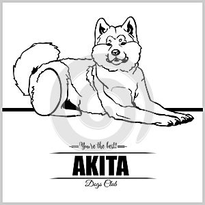 Akita Dog - vector illustration for t-shirt, logo and template badges