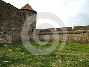 Akkerman fortress. Tower, wall and courtyard. Belgorod-Dniester