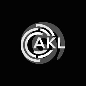 AKL letter logo design on black background. AKL creative initials letter logo concept. AKL letter design