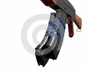 Akm assault rifle 3d illustration