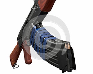 Akm assault rifle 3d illustration