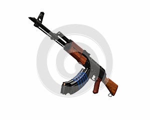 Akm assault rifle 3d illustration