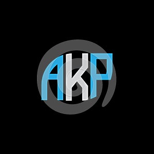 AKP letter logo design on black background.AKP creative initials letter logo concept.AKP letter design