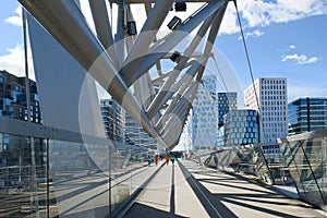 Akrobaten pedestrian bridge and Barcode