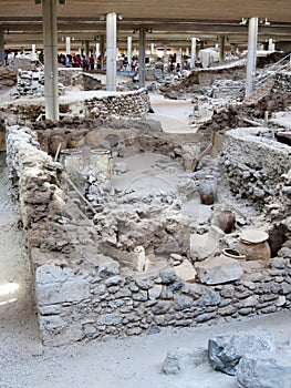 The Akrotiri Excavations Archaeological Site in Santorini, Greece photo