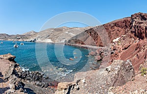 Akrotiri red beach - Santorini Cyclades island - Aegean sea - Gr