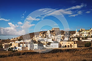 Akrotiri village in the morning light, Santorini island