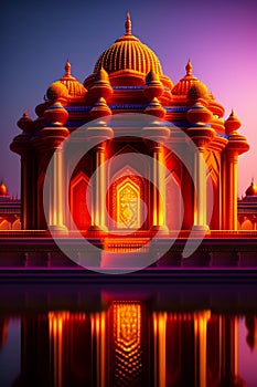 Akshardham Temple is a spiritual. Ai generated.