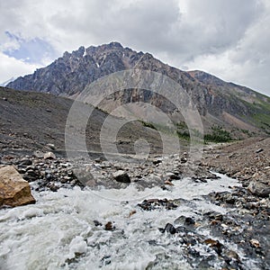 Aktru river, Altai Mountains landscape.