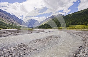 Aktru river valley, Altai Mountains landscape