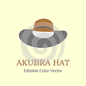 akubra hat cartoon simple flat vector illustration