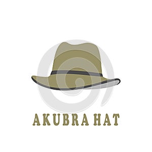 akubra hat unique isolated flat vector illustration
