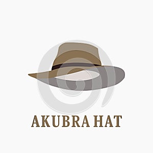 akubra local australian hat simple flat vector illustration